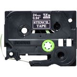 Brother STe-151 Labeltape sjabloon Tapekleur: Transparant Tekstkleur: Wit 24 mm 3 m