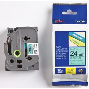 Brother TZE-751 labelprinter-tape Zwart op groen
