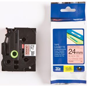 Brother lint beletteringssysteem TZe-B51, 24 mm, signaaloranje/zwart