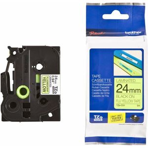 Brother TZE-C51 labelprinter-tape Zwart op fluorescerend geel