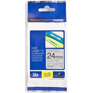 Brother TZe-M951 tape zwart op mat zilver 24mm x 8m (origineel)