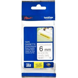 Brother Tape 6mm Tze-s211 Zwart/wit Extra Sterk