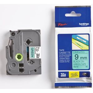 Brother TZE-721 labelprinter-tape Zwart op groen