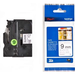 Brother - TZe-N221 - Tape - Zwart op Wit - 9 mm - 8 Meter