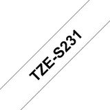 Brother - TZe-S231 - Etiketteringstape - Wit - 1.20 cm