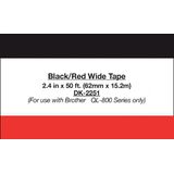Brother DK-22251 doorlopende etiketrol rood/zwart op wit (origineel)