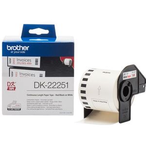 Brother DK-22251 labelprinter-tape Zwart en rood op wit
