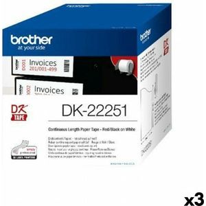Brother - DK-22251 - Doorlopende Labels - Wit - 62mm - 15m - 3 Stuks