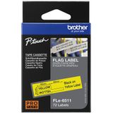 Brother FLE-6511 labelprinter-tape Zwart op geel
