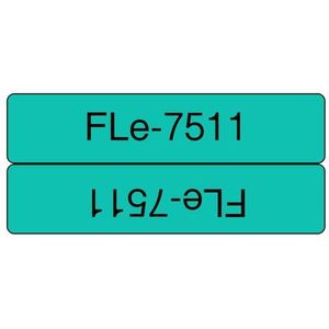 Brother FLE-7511 labelprinter-tape Zwart op groen
