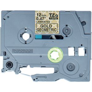 Labeltape met patroon Brother TZe, TZ TZe-MPGG31 Tapekleur: Goud (geometrisch motief) Tekstkleur:Zwart 12 mm 4 m