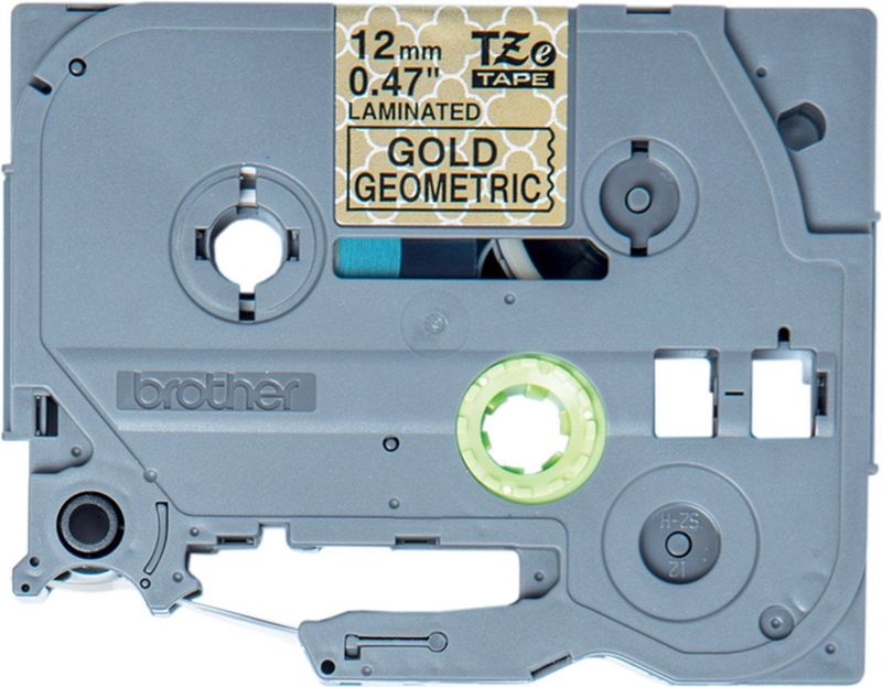 Labeltape met patroon Brother TZe, TZ TZe-MPGG31 Tapekleur: Goud (geometrisch motief) Tekstkleur:Zwart 12 mm 4 m