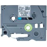 Labeltape met patroon Brother TZe, TZ TZe-MPSL31 Tapekleur: Wit (met zilveren motief) Tekstkleur:Zwart 12 mm 4 m