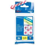 Labeltape met patroon Brother TZe, TZ TZe-MPRG31 Tapekleur: Wit (met rood ruitmotief) Tekstkleur:Zwart 12 mm 4 m