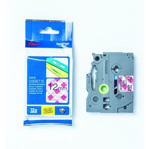 Labeltape met patroon Brother TZe, TZ TZe-MPRG31 Tapekleur: Wit (met rood ruitmotief) Tekstkleur:Zwart 12 mm 4 m