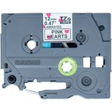 Labeltape met patroon Brother TZe, TZ TZe-MPPH31 Tapekleur: Wit (met roze harten) Tekstkleur:Zwart 12 mm 4 m