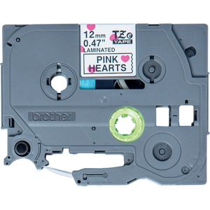Labeltape met patroon Brother TZe, TZ TZe-MPPH31 Tapekleur: Wit (met roze harten) Tekstkleur:Zwart 12 mm 4 m