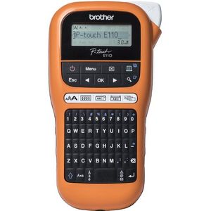 Brother - P-Touch E110VP - Etiketteringsapparaat - Oranje - Inclusief Transportkoffer