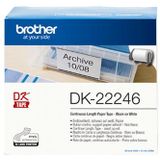 Brother - DK 22246 - Papieren Labelrol - Zwart op Wit - 103 mm Breed - 30,48 m Lang