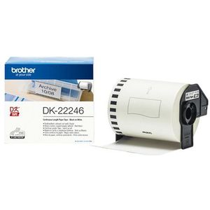 Brother - DK 22246 - Papieren Labelrol - Zwart op Wit - 103 mm Breed - 30,48 m Lang
