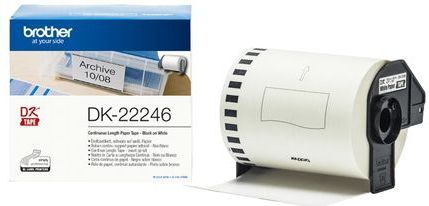 Brother - DK 22246 - Papieren Labelrol - Zwart op Wit - 103 mm Breed - 30,48 m Lang