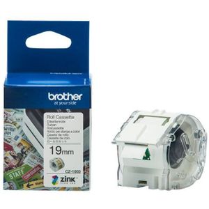 Brother CZ1003 Rol met etiketten 19 mm x 5 m Papier Wit 1 stuk(s) Permanent hechtend Gekleurde etikettenrol
