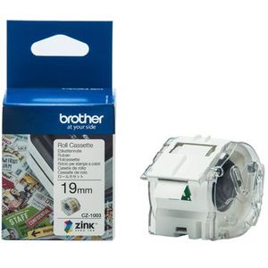 Brother CZ1003 Rol met etiketten 19 mm x 5 m Papier Wit 1 stuk(s) Permanent hechtend Gekleurde etikettenrol