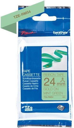 Brother TZe-RM54 tape goud op mintgroen 24 mm (origineel)