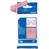 Brother - TZe-RE54 Tape - Goud op Roze - 24 mm - 4 Meter