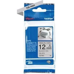 Brother Labeltape P-touch zwart/zilver