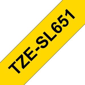 Labeltape zelflaminerend Brother TZe, TZ TZESL651 Tapekleur: Geel Tekstkleur:Zwart 24 mm 8 m