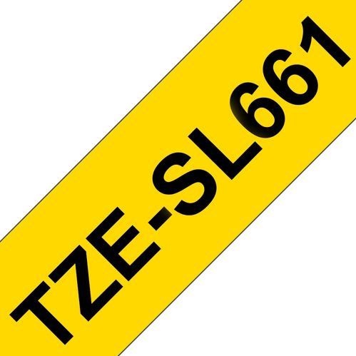Labeltape zelflaminerend Brother TZe, TZ TZESL661 Tapekleur: Geel Tekstkleur:Zwart 36 mm 8 m