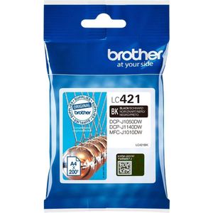 Brother LC-421BK - Inktcartridge - Zwart - 200 Pagina's