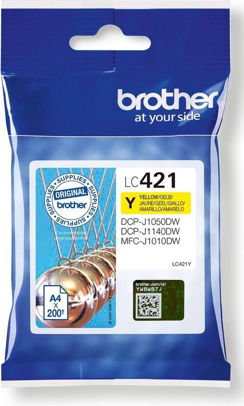 Inktcartridge brother lc-421y geel | 1 stuk | 5 stuks
