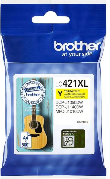 Brother LC-421XLY - Inktcartridge - Geel - 5 Stuks - Tot 500 Pagina's