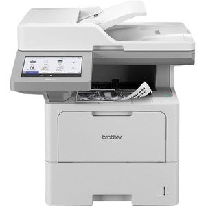 Brother MFC-L6910DN 4-in-1 multifunctionele printer zwart wit (A4, 50 pagina's/min., 1200x1.200 dpi, LAN, duplex ADF, 520 vellen papiercassette) wit/grijs