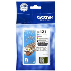 Inktcartridge brother lc-421 zwart + 3 kleuren | 4 stuks