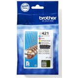 Brother LC421VALDR - Inktcartridge - 4 Stuks - Zwart Cyaan Magenta Geel