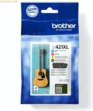 Brother LC-421XLVAL multipack zwart + 3 kleuren Inktcartridge (origineel)