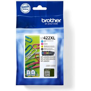 Brother LC422XLVALDR inktcartridge 4 stuk(s) Origineel Hoog (XL) rendement Zwart, Cyaan, Magenta, Geel