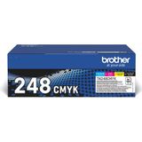 Brother Toner Multipack TN-248VAL TN248VAL Origineel Zwar - Cyaa - Magent - Geel 1000 Bladzijden