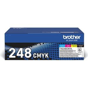 Brother Toner Multipack TN-248VAL TN248VAL Origineel Zwar - Cyaa - Magent - Geel 1000 Bladzijden