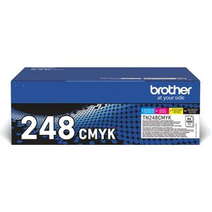 Brother Toner Multipack TN-248VAL TN248VAL Origineel Zwar - Cyaa - Magent - Geel 1000 Bladzijden