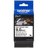 Brother HSE221E Labeltape krimpkous Tapekleur: Wit Tekstkleur: Zwart 9.0 mm 1.5 m