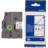 Brother HSE221E Labeltape krimpkous Tapekleur: Wit Tekstkleur: Zwart 9.0 mm 1.5 m