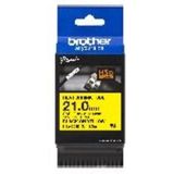 Labeltape krimpkous Brother Hse HSE651E Tapekleur: Geel Tekstkleur:Zwart 21 mm 1.5 m