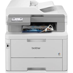 Brother MFC-L8340CDW Professioneel en compact 4-in-1 kleuren multifunctionele apparaat (printer, scanner, kopieerapparaat, fax, 30 pagina's/min.) wit/grijs