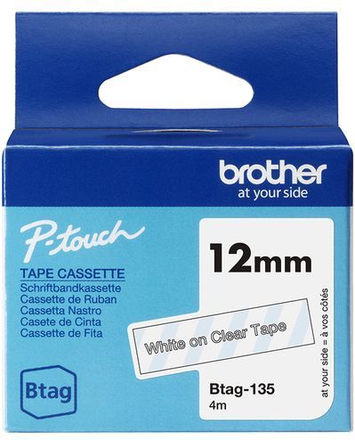 Brother - BTAG-135 - Labelband - Wit - 12 mm - 4 m