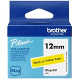 Brother - Btag-631 - Tapecassette - Geel - 12 mm - 4 Meter Labeltape