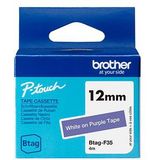 Brother - Btag-F35 - Labelband - Wit - Paars - 12 mm x 4 m